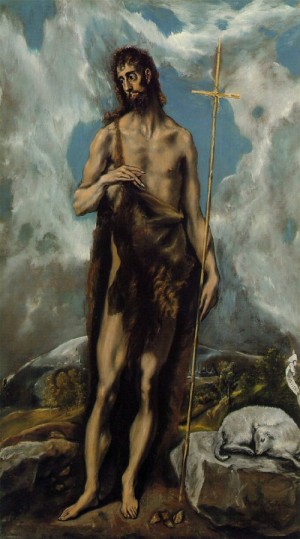 Oil el greco Painting - St. John the Baptist  1597-1603 by El Greco