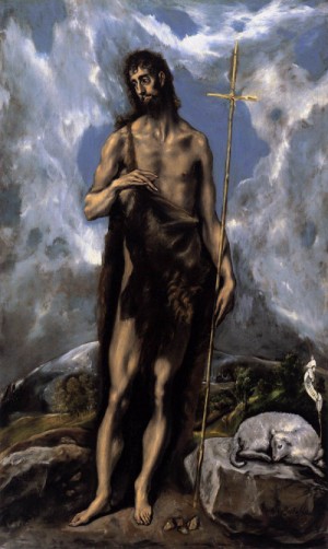 Oil el greco Painting - St. John the Baptist   c. 1600 by El Greco