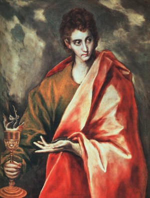 Oil el greco Painting - St. John the Evangelist, approx. 1594-1604 by El Greco