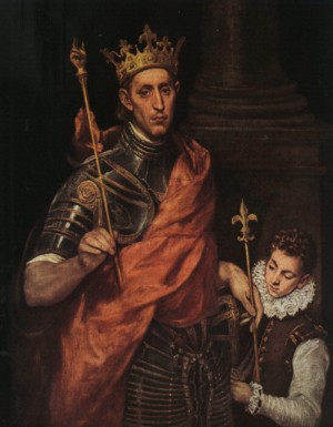 Oil el greco Painting - St. Louis, King of France, approx. 1586-94, by El Greco