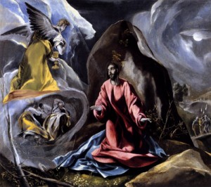 Oil garden Painting - The Agony in the Garden   c. 1590 by El Greco
