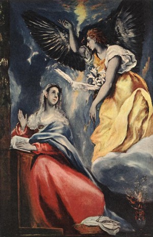Oil annunciation Painting - The Annunciation  1600s by El Greco