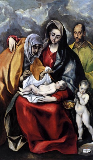 Oil el greco Painting - The Holy Family  1586-88 by El Greco