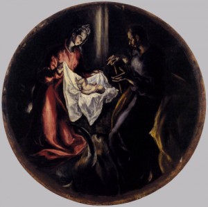 Oil el greco Painting - The Nativity   1603-05 by El Greco