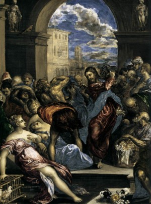  Photograph - The Purification of the Temple    c. 1570 by El Greco