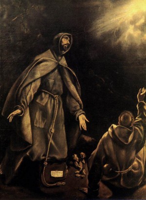 Oil el greco Painting - The Stigmatization of St Francis   1600-05 by El Greco