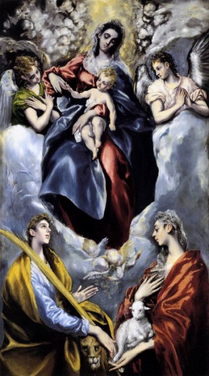  Photograph - The Virgin and Child with St Martina and St Agnes   1597-99 by El Greco