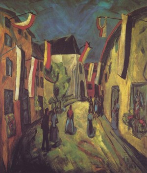 Oil erich heckel Painting - Corpus Christi in Bruges by Erich Heckel