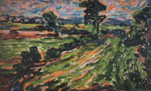 Oil erich heckel Painting - Marshland in Dangast by Erich Heckel