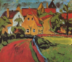 Oil erich heckel Painting - Saxon Village by Erich Heckel