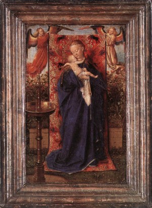Oil the Painting - Madonna and Child at the Fountain   1439 by Eyck, Jan van
