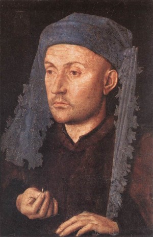 Oil eyck, jan van Painting - Portrait of a Goldsmith   c. 1430 by Eyck, Jan van