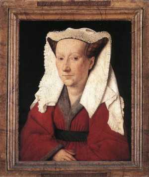 Oil van Painting - Portrait of Margareta van Eyck    1439 by Eyck, Jan van