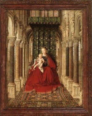 Oil eyck, jan van Painting - Small Triptych (central panel)   c. 1437 by Eyck, Jan van