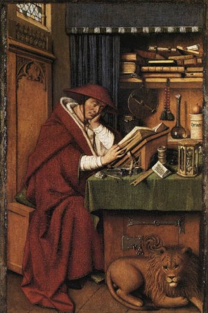 Oil eyck, jan van Painting - St Jerome   1442 by Eyck, Jan van