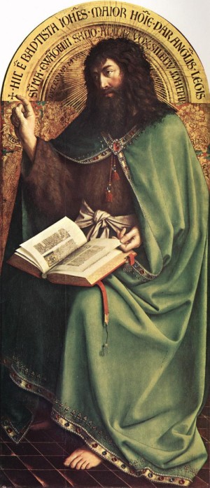 Oil the Painting - The Ghent Altarpiece, St John the Baptist  1425-29 by Eyck, Jan van