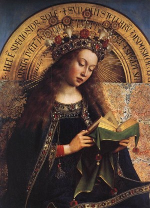 Oil eyck, jan van Painting - Virgin Mary (detail)    1426-29 by Eyck, Jan van
