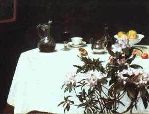 Oil fantin-latour, henri Painting - Still Life  The Corner of a Table  1873 by Fantin-Latour, Henri