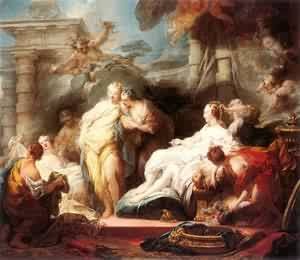 Oil fragonard, jean-honore Painting - Psyche Showing Her Sisters Her Gifts From Cupid 1753 by Fragonard, Jean-Honore