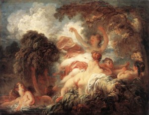 Oil fragonard, jean-honore Painting - The Bathers   1772-75 by Fragonard, Jean-Honore