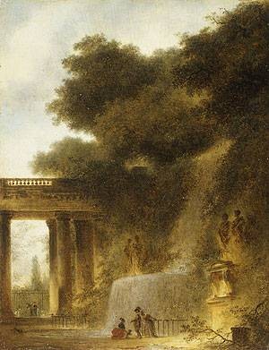 Oil fragonard, jean-honore Painting - The Cascade probably 1773 by Fragonard, Jean-Honore