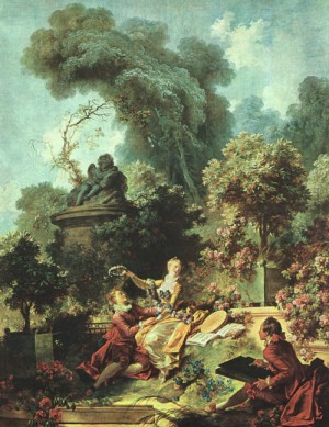 Oil fragonard, jean-honore Painting - The Lover Crowned, 1771-73, by Fragonard, Jean-Honore