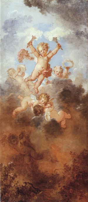 Oil fragonard, jean-honore Painting - The Progress of Love 1771-1773 by Fragonard, Jean-Honore