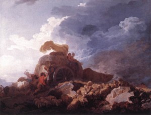 Oil fragonard, jean-honore Painting - The Storm   c. 1759 by Fragonard, Jean-Honore