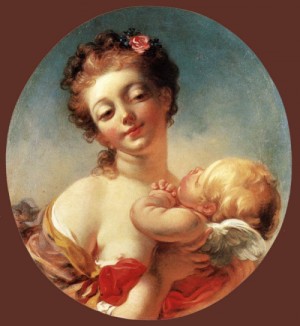  Photograph - Venus and Cupid    c. 1760 by Fragonard, Jean-Honore