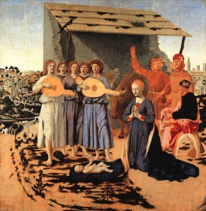 Oil francesca, piero della Painting - Nativity  1475 by Francesca, Piero della