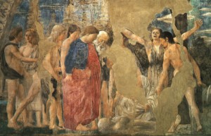 Oil francesca, piero della Painting - The Death of Adam, detail of Adam's  1452 by Francesca, Piero della