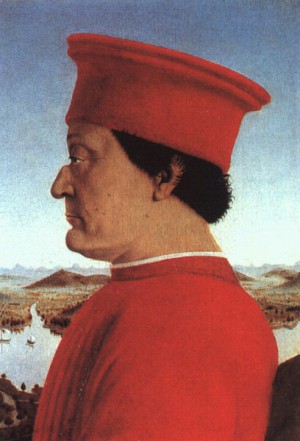 Oil francesca, piero della Painting - The Duke of Urbino 1465-70 by Francesca, Piero della