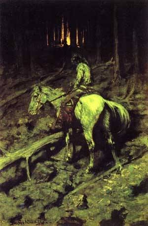 Oil frederic remington Painting - Apache Fire Signal 1908 by Frederic Remington