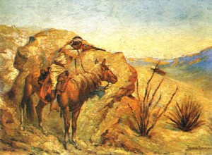 Oil frederic remington Painting - Apache by Frederic Remington