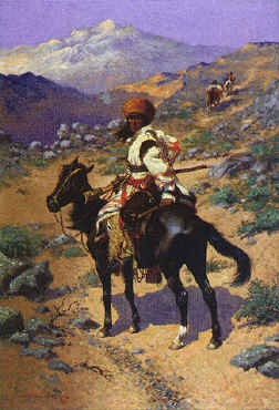 Oil frederic remington Painting - Indian Trapper by Frederic Remington