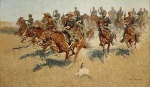 Oil frederic remington Painting - On the Southern Plains 1907 by Frederic Remington