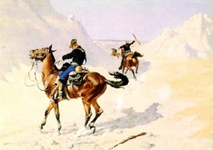 Oil frederic remington Painting - The Advance Guard by Frederic Remington