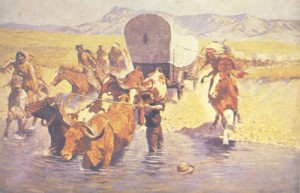 Oil frederic remington Painting - The Emigrants by Frederic Remington