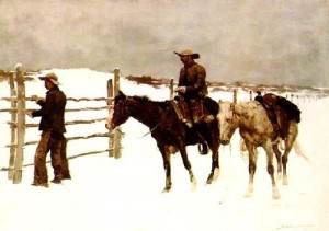 Oil frederic remington Painting - The Fall of the Cowboy by Frederic Remington