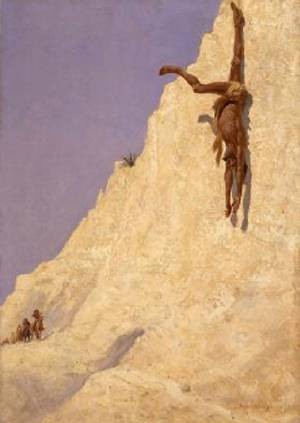 Oil frederic remington Painting - The Transgressor 1891 by Frederic Remington