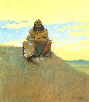 Oil frederic remington Painting - When Heart is Bad by Frederic Remington