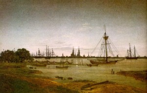 Oil friedrich, caspar david Painting - Port by Moonlight, 1811 by Friedrich, Caspar David