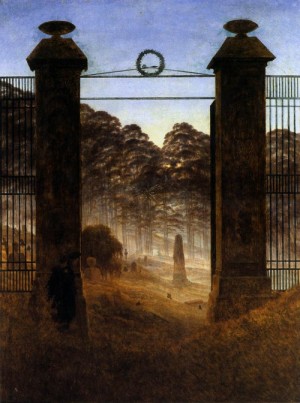 Oil friedrich, caspar david Painting - The Cemetery Entrance  1825 by Friedrich, Caspar David