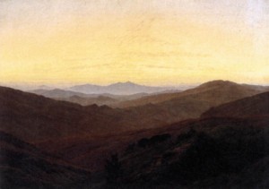 Oil the Painting - The Riesengebirge  1830-35 by Friedrich, Caspar David
