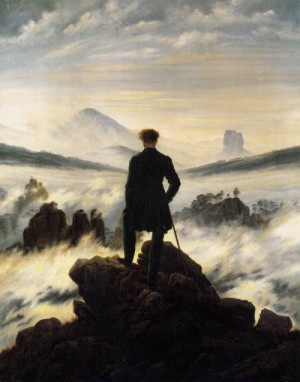 Oil friedrich, caspar david Painting - The Wanderer above the Mists   1817-18 by Friedrich, Caspar David