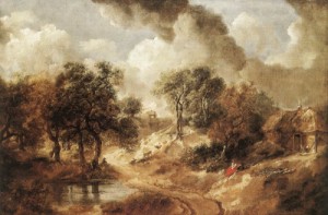 Oil gainsborough, thomas Painting - Landscape in Suffolk    c. 1750 by Gainsborough, Thomas