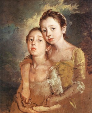  Photograph - The Artist's Daughters with a Cat    1759-61 by Gainsborough, Thomas