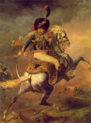 Oil gericault, theodore Painting - An Officer of the Imperial Horse Guards Charging  1814 by Gericault, Theodore