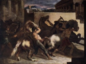 Oil gericault, theodore Painting - Riderless Horse Races   1817 by Gericault, Theodore
