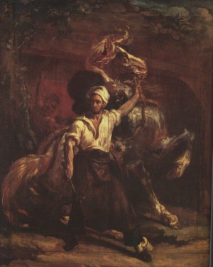 Oil gericault, theodore Painting - The Blacksmith's Signboard 1814 by Gericault, Theodore